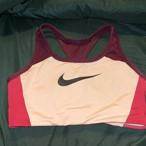 Nike Women's Pink and Cream Sports Bra